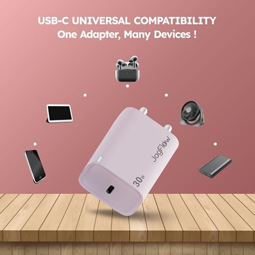 Image of Trueview 30W Fast Charging Power Adapter with Type-C Port | Wall Charger for Smartphones, Tablets & USB-C Devices | Pink