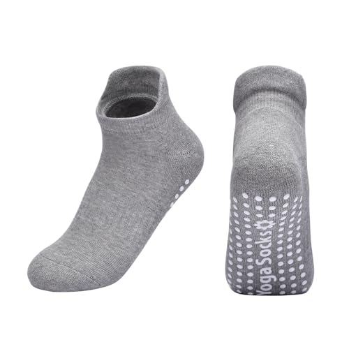 Image of Women Non Slip Grip Ankle Socks with Anti-Skid Soles Cushioned for Elderly, Yoga, Pilates, Ballet, Hospital, Home, Walking