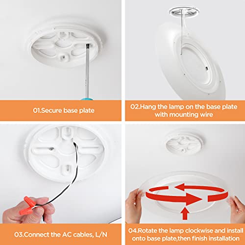 Taloya 13Inch Flush Mount Ceiling Light 22W, 5 Color Temperature Setting With Nightlight 3000K,Slim Modern Design Led Ceiling Light Fixture For Dining Room,Hallway,Stairwell,Bedroom #TOP6
