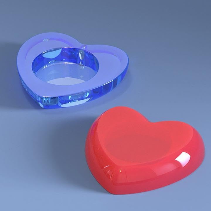 Miniatura 6 de YIRUZWRD Portavelas de resina para candelitas, forma de corazón, moldes de silicona de fundición epoxi para decoración de mesa del hogar