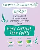 Kubo Tropical Green Tea Bags | Organic High Caffeine (140mg) Green Tea + Carob Bean & Chammomile | 20 Pyramid Count | Caffeinated Tea for Energy & Focus | Coffee Substitute, Sugar Free