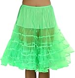 ToBeInStyle Women's Elegant Knee Length Petticoat - Neon Green - OS