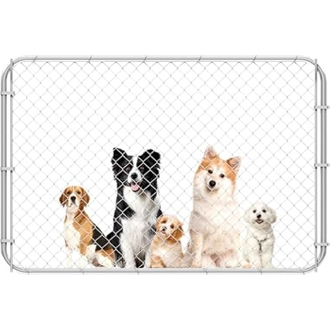 Kicari Anti-Rust Outdoor Garden Gate Kit,Adjustable Chain Link Fence Gate with Round Corner Frame,Durable Outside Walkin Gate Kit for Entry，Patio，Yard 48 Inch High Galvanized Anti-Rust Gate Door Cover