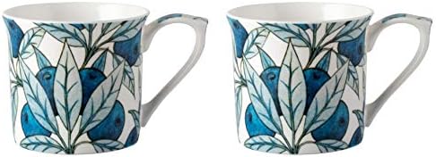 V&A 5174396 Fruit Mugs in Gift Box, Fine Bone China, Multi-Colour, 300 ml, Set of 2