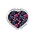Colourful Music Notes Black Mirror Heart Portable Hand Pocket Makeup