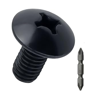 100-pack M3-0.5 x 6mm Truss Head Machine Screws 100 Pcs, Stainless Steel 304 18-8, Black Oxide Coated, Phillips Drive, Fayeploo with Phillips Bit