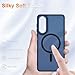 for Samsung Galaxy S25 Edge Case, Matte Magnetic Phone Case with 1 Screen Protector, Support for Magsafe, Translucent Frosted Shockproof Protective Cover for Samsung Galaxy S25 Edge, Navy Blue