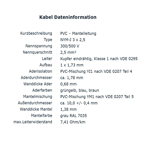 NYM- J 3×1, 5 3×2, 5 5×1, 5 5×2, 5 5×4 5×6 4×1, 5 mm² Ring 10 bis 100 m-3