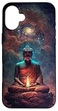 Diseño budista Lotus Pose acuarela meditando Buda Carcasa para iPhone 16 Plus
