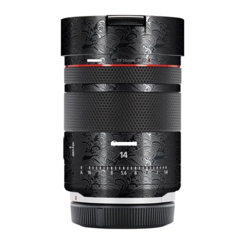 Mebont �J�����A�N�Z�T���[ Canon RF 14mm F1.4 L VCM�Ή� �����Y�ɓK������ی쑕���X�e�b�J�[�ŁA�ώC�����A�ϖ��Ր�������������Y�X�L���ی�t�B�����A����(Wave Black)