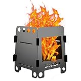 Lixada Camping Stove,304 Black Titanium Coating Alcohol Wood Stove with Storage Bag for Outdoor...
