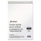 Ampad 25274 Steno Book, 15 Lb, Gregg Ruled, 80 Sheets, 6-Inch X9-Inch, Gn Tint