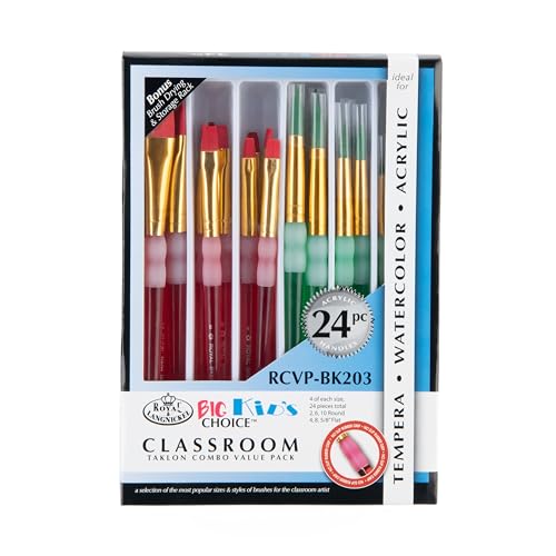 Brushes Paint Big Kids Choice Round and Flat Value Set of 24