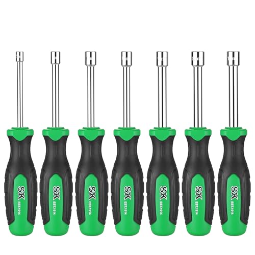 SK 7-Piece Metric Nut Driver Set, 5, 6, 7, 8, 9, 10, 11 mm, Premium CR-V Construction, SureGrip Handle by SK - Used condition - US$28.02