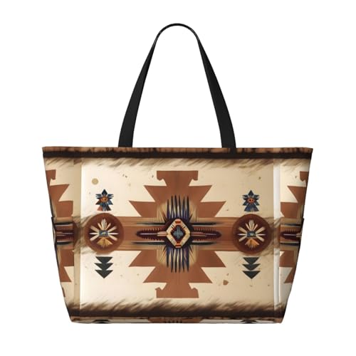 Native American Patterns Large Capacity Waterproof Sandproof Multifunctional Beach Travel Camping Picnic Storage Bag2