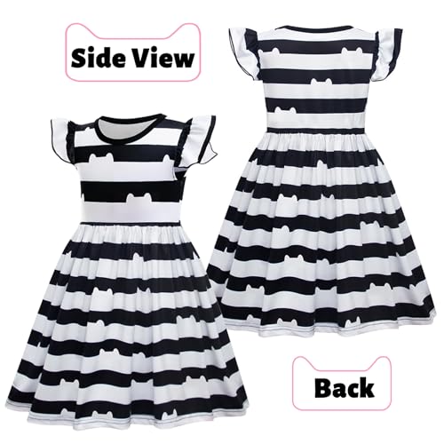 Disfraz completo de gato blanco y negro para niñas miniatura 6