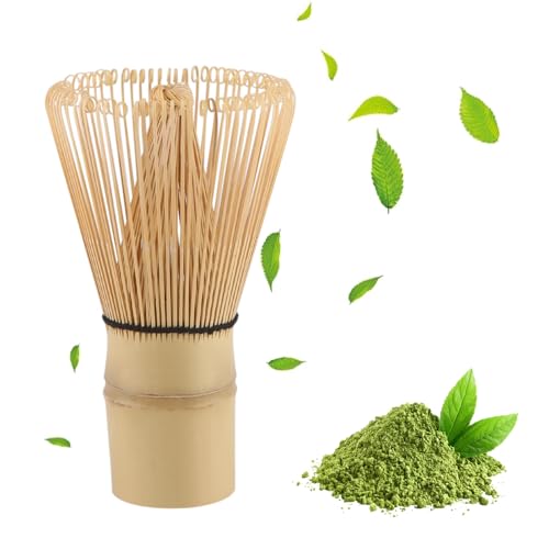 Batidor matcha de bambú natural, batidor Matcha 100 dientes, accesorio de ceremonia de Matcha japonés, batidor de bambú orgánico duradero y duradero
