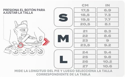 Miniatura 4 de Meteor Patines Línea 4 En 1 Para Niños Jouvenes Y Adolescentes Mujer Y Hombre Con Abec7 - Forro Interior - Tamaño Ajustable