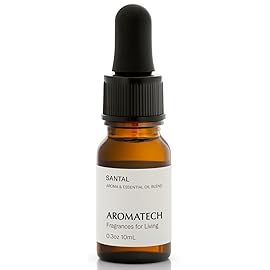 AromaTech Santal Aroma Essential Oil Blend: Luxury Hotel Inspired Aromatherapy with Amber, Vanilla, Cedar & Sandalwood for Ultrasonic Diffusers & Nebulizers - 0.3 fl oz, 10 mL
