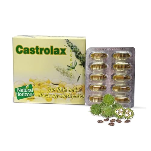 Image of Castrolax Castor Oil Capsules for Constipation Relief - 60 Soft-Gel Capsules | Pack 2, 700mg Per Capsule