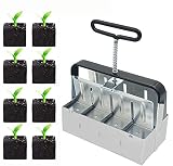 Soil Block Maker, Handheld Soil Blocker Tool for Outdoor Garden Seed Plants 8pcs 2 Inch Blocking Set