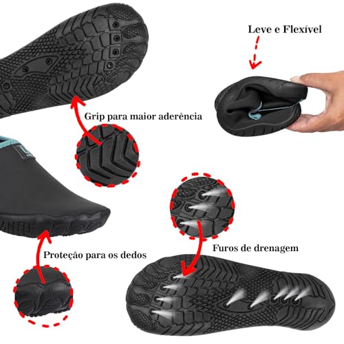 Sapatilha Unissex Náutica Híbrida Ciclismo Aquabike Elástico (CELESTE, BR, Adulto, Numérico, 37)