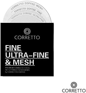 Set of 3 Pro Reusable Filters for AeroPress Coffee Maker - FINE, ULTRA-FINE and MESH - Premium Stainless Steel - Brewing Guide Included