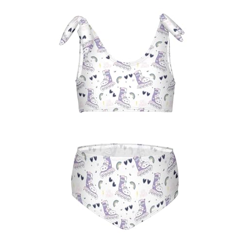 Image of CaTaKu Girls Swimsuit Two Piece Toddler Swimwear Kids Bathing Suits for Girls Bikini Set 3-12T