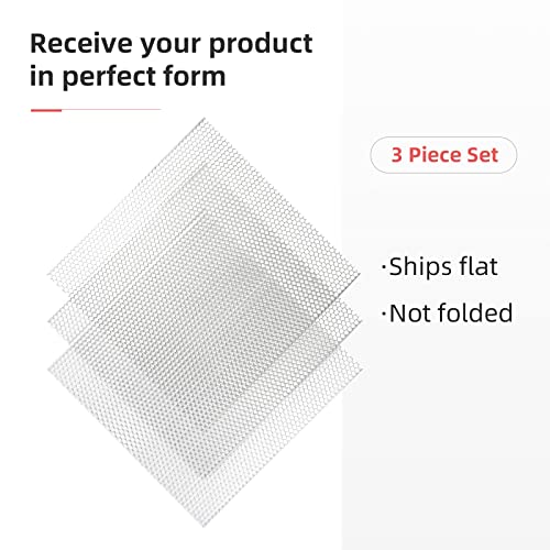 Image of AggAuto Universal 13 inchx13 inch Car Grill Mesh - 3Pcs Aluminum Alloy Automotive Grille Insert Bumper Honeycomb Hole 6mm Spacing 1mm, One of the Most Multifunctional Shape Grids Silver