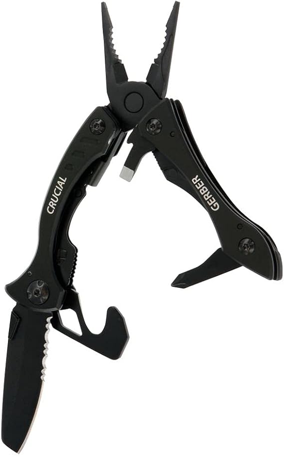 Gerber Crucial, Black - Custom Laser Engraved Multi-Tool