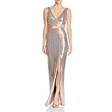 BCBGMAXAZRIA Womens Sequined Cut Out Formal Dress Pink XL