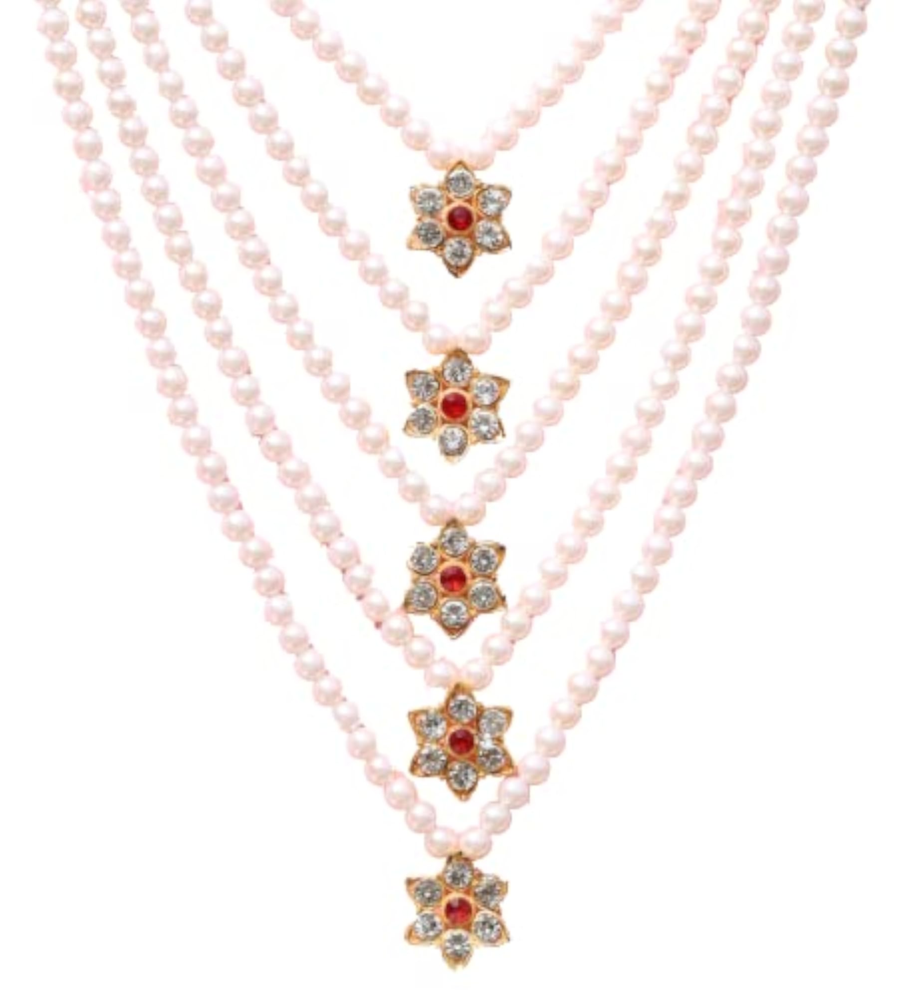 Men's Handmade Pearl Stone & AD Necklace for Weddings