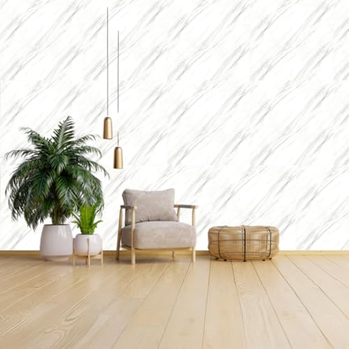 Image of INFINITY DECOR Simple White with Grey Texture Marble UV Panels Marble UV Sheets, self Adhesive Wall Tile (60 cm * 60 cm),Marble Look Wall Panels for Homes and Offices(Pack of 10)