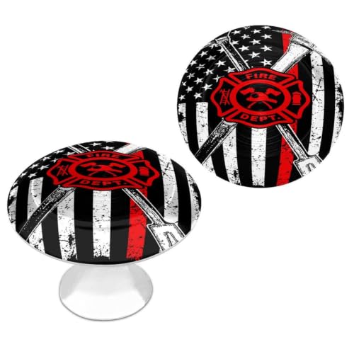 IYERSKD Maltese Cross Fire Axes Thin Red Line American Flag Drawer Pulls