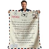 Zinello Design   Plaid personnalisé Doux pour Offrir à sa chérie Femme compagne | Idée Cadeau Insolite Original utile pour Un Anniversaire Noel la Saint Valentin Couverture Couvre lit pour la Deco