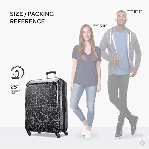 image for American Tourister Disney Hardside Luggage with Spinner Wheels, Black,
