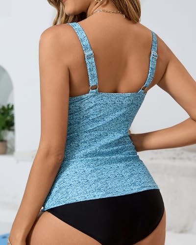 Tankini Tops for Women Swimwear Top Only Tummy Control Bathing Suit Top No Bottom (Available in Plus)3