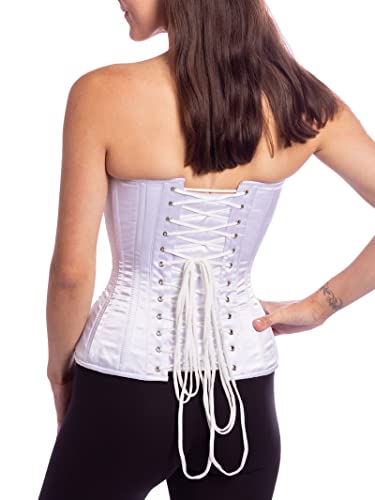 Orchard Corset Cs-511 Overbust White Satin Corset - Size 28 #TOP2