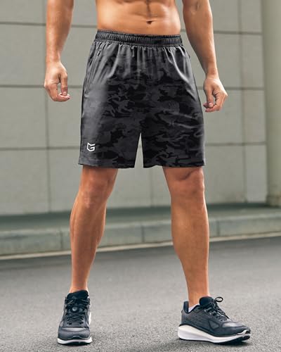 Image of G Gradual Men's Athletic Running Shorts with Zipper Pockets Quick Dry 7 inch / 5 inch / 9 inch Workout Gym Shorts for Basketball Hiking