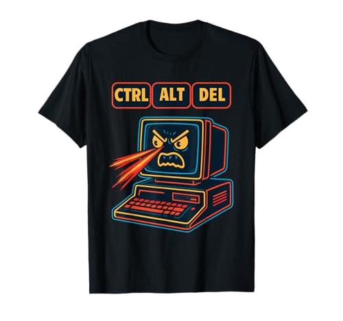 Angry Retro Computer Ctrl Alt Del Laser Eyes T�V���c