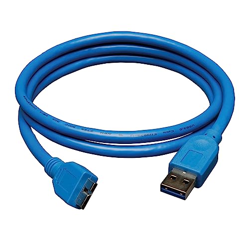 Tripp Lite U326-003 USB 3.0 Super Speed 5Gbps (A Male to Micro B Male) Device Cable (3 Feet, Blue)