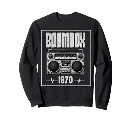 Boombox Lecteur CD Cassette Audio AM FM Radio 1970 Anniversaire Sweatshirt