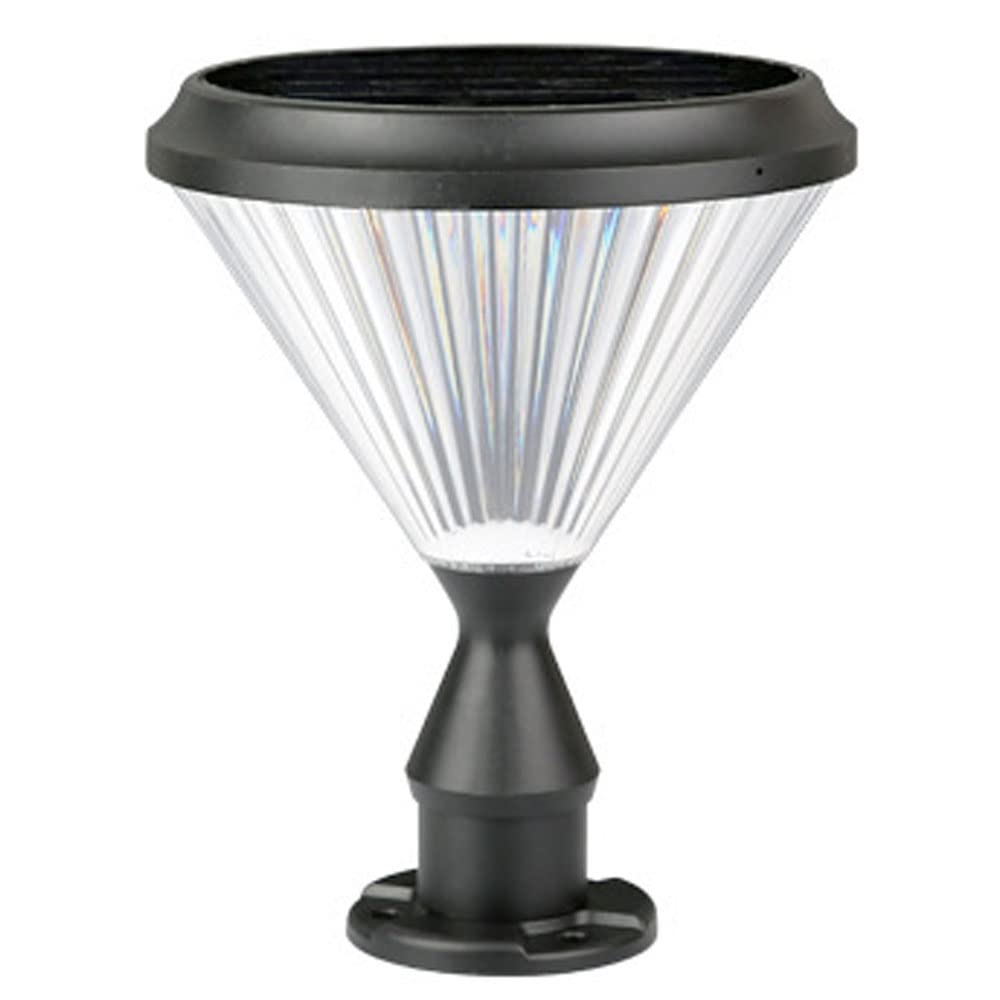 Solarna zewnętrzna lampa słupkowa, aluminiowy korpus z kloszem PC, wodoodporna lampa kolumnowa LED do podjazdu do bramy ogrodowej, automatyczne włączanie/wyłączanie od zmierzchu do świtu