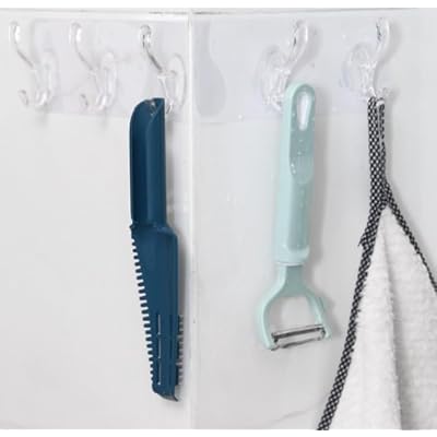 AEE® 2 Pieces Transparent Wall Hanger 5-Piece Strap-Free Strong Adhesive Hanger Behind Door Bathroom Kitchen Organizer Hook Hanger