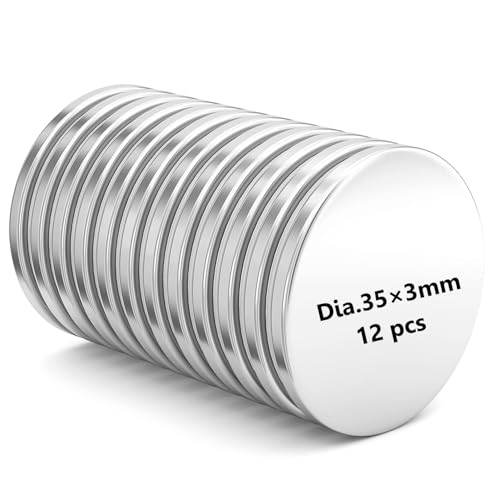Realth Neodymium Disc Magnets Round 1.37” x 0.1” Rare Earth Magnets Heavy Duty for Fridge Office Crafts Science Project (MC350312)