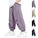 Kids Baggy Joggers Casual Solid Elastic Waist Loose Outdoor Lounge Pants with Pockets for Girls Boys 5-16 Years