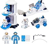 Siairo Cohete Espacial de Juguete, Juego de Cohete con Sonido y Luces, Juguetes y Juegos del Espacio para niños con Rover Espacial, Astronauta, Cohete, Nave, Juguetes Educativos para Niños