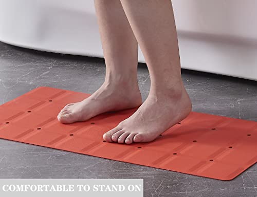 Webos Foldable Non Slip Silicon Bath Mat Bathtub Mat Shower Mats No Suction Cups For Textured Tub And Reglazed Tub(Foldable-Red, 28-Inch X 14-Inch) #TOP4