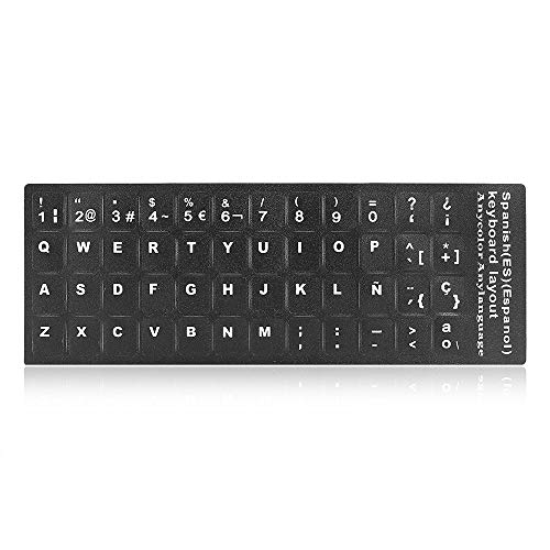 Shuzhen,Autocollants universels pour Clavier Arabe/Espagnol/suédois/Turc/hébreu(Color:Noir,Size:Espanol)
