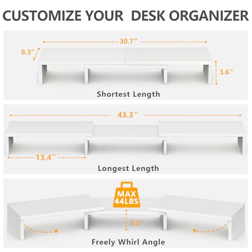 image for TAVR Furniture Dual Monitor Stand Riser, Computer Monitor Stands for 2